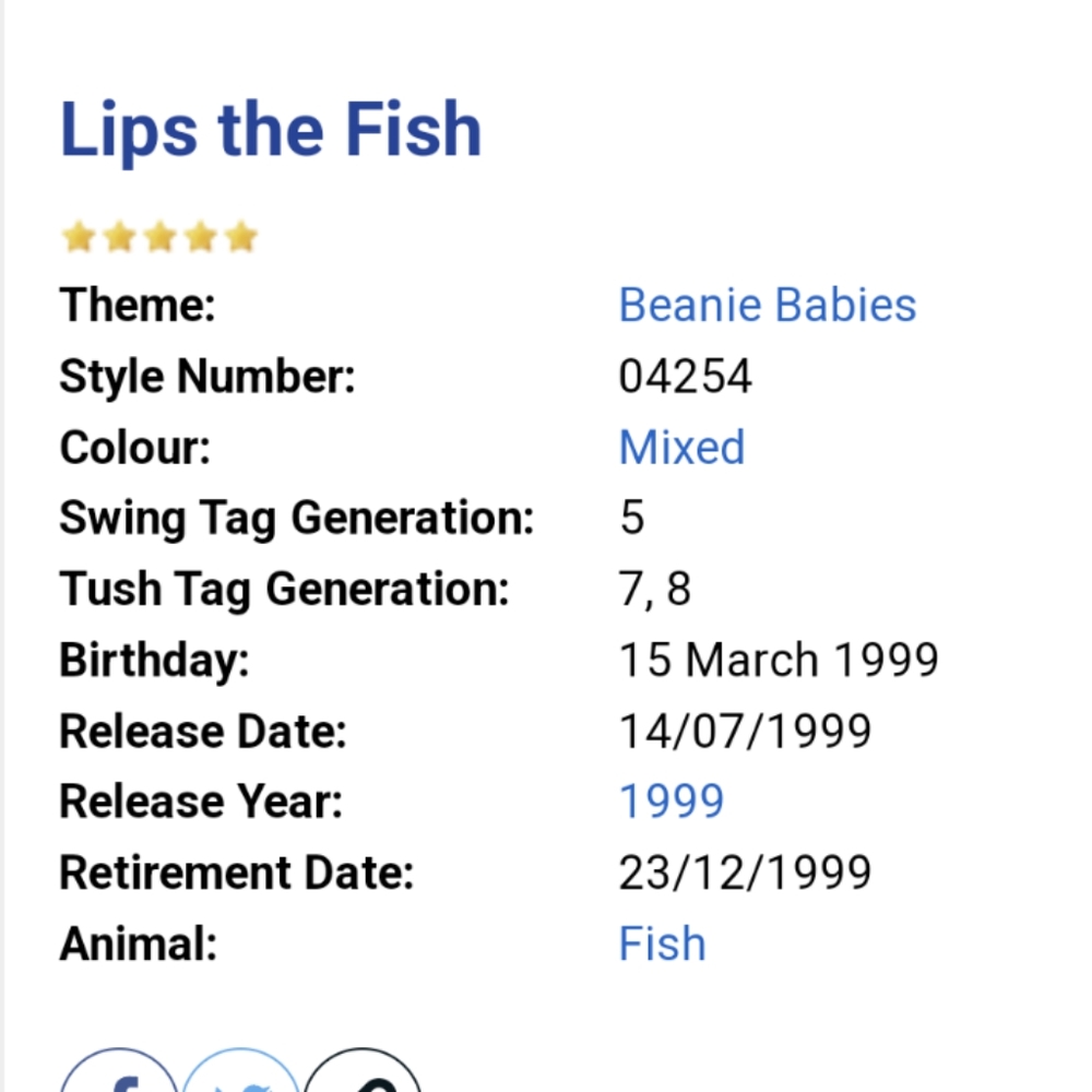RARE Lips Beanie Baby - Picture 11 of 11